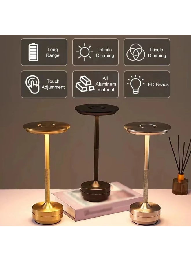 MODI Modern Minimalist Table Lamp, 13cm x 28.5cm Small Desk Lamp with 3-Color Stepless Dimming & Touch Control, Dimmable LED Lamp for Bedroom Bar Restaurant Decor, Eye-caring Portable Lighting for Home Office Camping - Image 1